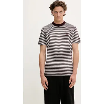Pánské tričko Bavlněné tričko Fred Perry pánské, vínová barva, M6581, L, 83X