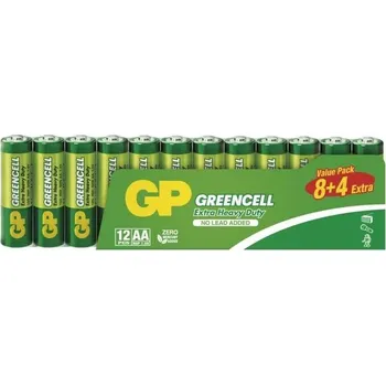 Článková baterie Baterie zinkochloridová GP Greencell AA (R6), 12 ks