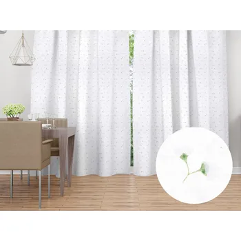 ubrus Bavlněný závěs Sandra SA-424 Drobná kvítka na bílém 140x140 cm