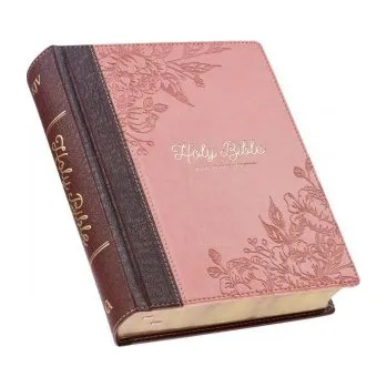 KJV Holy Bible, Note-Taking Bible, Faux Leather Hardcover - King James Version, Brown/Pink (Pevná)