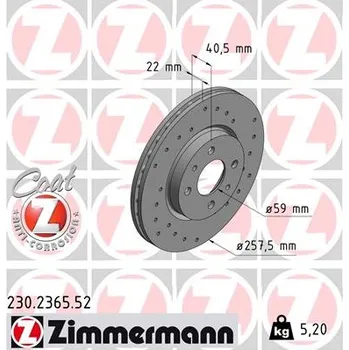 Brzdový kotouč Brzdový kotouč ZIMMERMANN 230.2365.52