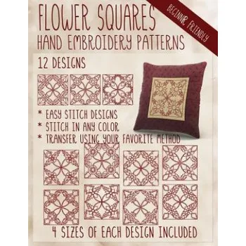 Populárně naučná literatura pro dospělé Flower Squares Hand Embroidery Patterns (Stitchx Embroidery)(Brožovaná)