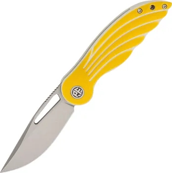 kapesní nůž Petrified Fish PFE06 Nightingale Pískování 14C28N Žlutá G10 PFE06YP