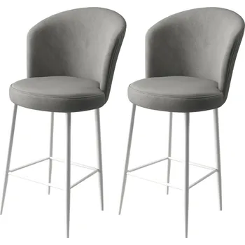 Barová židle Sada barových židlí Fora Grey and White, 2 ks, šedá