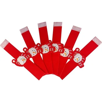 Vánoční dekorace Goba s.r.o. 1000806 kroužky na ubrousky Vánoční 18 x 6 cm červené 6