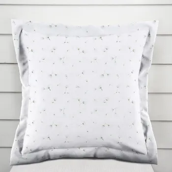 Povlak na dekorativní polštářek Bavlněný povlak na polštář s lemem Sandra SA-424 Drobná kvítka na bílém 40 x 40 cm