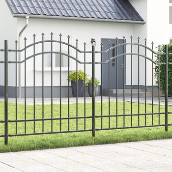 Plot vidaXL Zahradní plot Šedá 215 cm Práškově lakovaná ocel