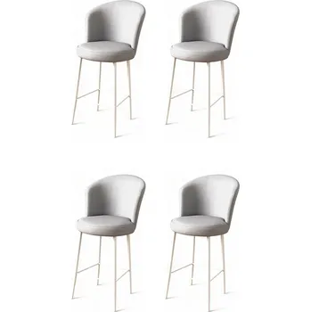 Barová židle Sada barových židlí Uras Grey and White, 4 ks, šedá