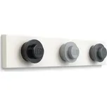 LEGO® nástěnný věšák - černá, šedá, tmavě šedá