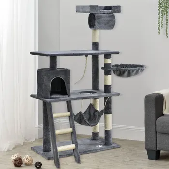 Škrabadlo pro kočky 141x75x40 cm | šedé