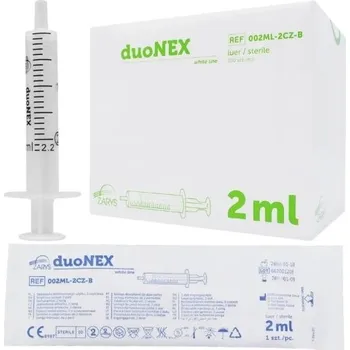 Injekční stříkačka ZARYS International Group Injekční stříkačka duoNEX, 2 dílná, Luer, sterilní, 2ml,3ml,10ml, 100ks Objem: 2 ml