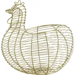 MADAM STOLTZ Drátěný košík Hen Antique Brass