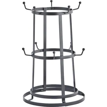 MADAM STOLTZ Stojan na hrnečky Iron Natural Černá