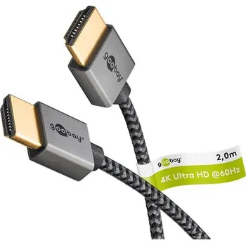 Počítačové příslušenství Kabel GOOBAY 75753 HDMI Slim High Speed s Ethernetem 2.0 4K 2m
