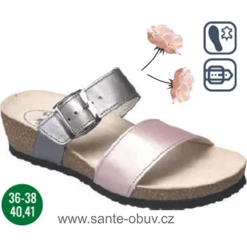 Dámská zdravotní obuv SANTÉ N/101/1/P56/P16 stříbrná zdravotní pantofel, stříbrná - 41