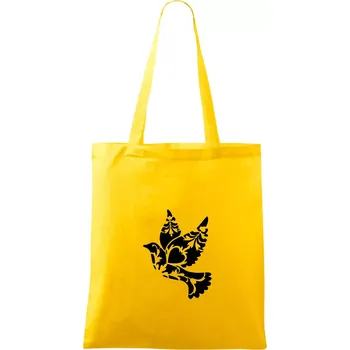 Ptáček vzorovaný - Taška bavlněná - 42 x 38 cm ( Žlutá )