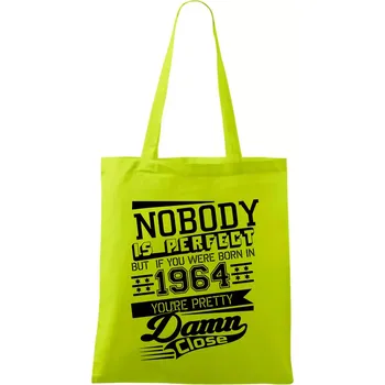 Nobody is perfect - 1964 - Taška bavlněná - 42 x 38 cm ( Limetková )
