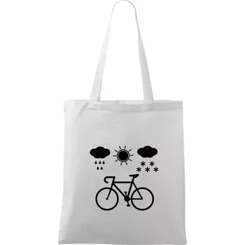 Cyklista za každého počasí - Taška bavlněná - 42 x 38 cm ( Bílá )