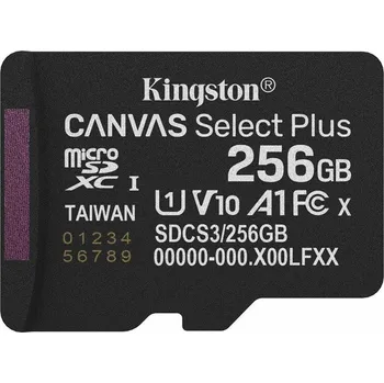 Paměťová karta Paměťová karta Kingston Canvas Select Plus MicroSDXC 256GB UHS-I U1 (R150/W30)