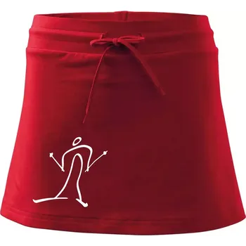 Dámská sukně Běžkař kreslený - Sportovní sukně - two in one - S ( Červená )