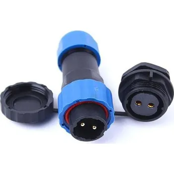 Kabel Konektor a zdířka SP/SD20-2P vodotěsný na kabel a panel