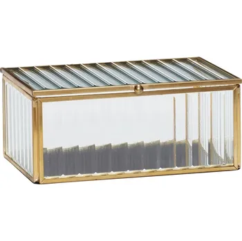 Úložný box Hübsch Skleněný box Ripple Glass Menší