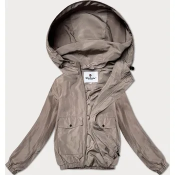 Tmavě béžová tenká krátká dámská bunda s podšívkou Glakate (LU98017#) odstíny béžové XL (42)