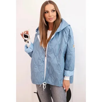 Dámská bunda Dámská prošívaná bunda s kapucí světlá džínová UNI