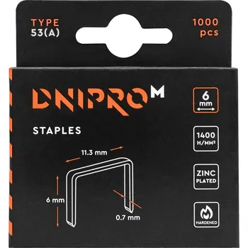 Spona do sešívačky Sponky, pozinkované 53 (A) 6 mm Dnipro-M