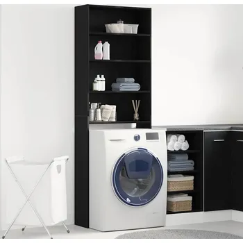 Koupelnový nábytek vidaXL Skříň na pračku Černý dub 64 x 24 x 190 cm kompozitní dřevo [862668]