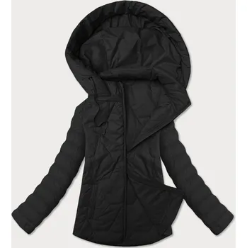 Lehce zateplená černá dámská bunda se stojáčkem a kapucí J Style (16M9229-392) odstíny černé XL (42)