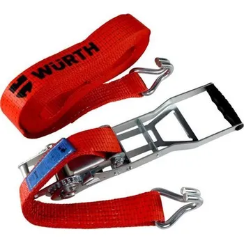 Upínací popruh Pás upínací 5t/8m s hákem a ERGO ráčnou - červený