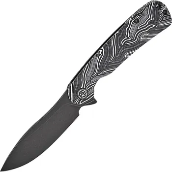kapesní nůž Petrified Fish PFE14 Rogue Black Stonewashed 154CM White Gmascus G10 PFE14WDMW