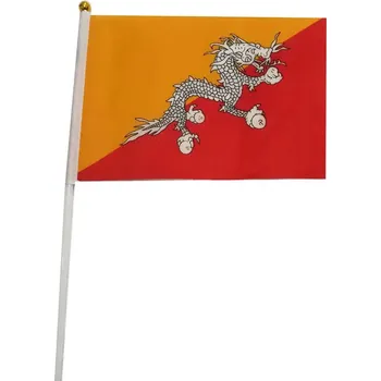 Vlajka Bhútán 14 x 21 cm na plastové tyčce