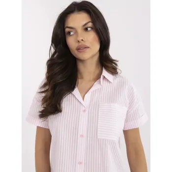 Dámská košile Košile NM KS KA 01148.50P bílá růžová S/M