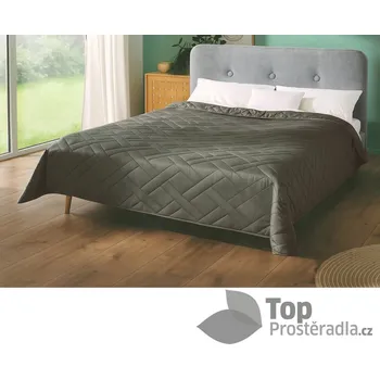 Přehoz na lůžko Dekorační přehoz 220x240 šedo-zelený