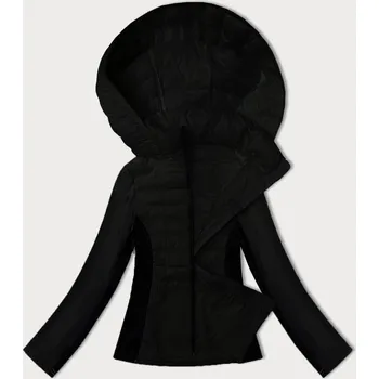Černá dámská bunda z různých spojených materiálů J Style (16M9223-392) odstíny černé XL (42)