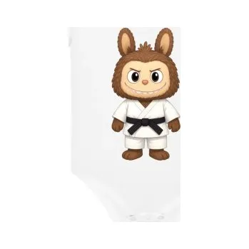 Žertovný předmět Panenka Bubu bojový umělec - dětské body s potiskem pro fanoušky Labubu- Tričkový.cz