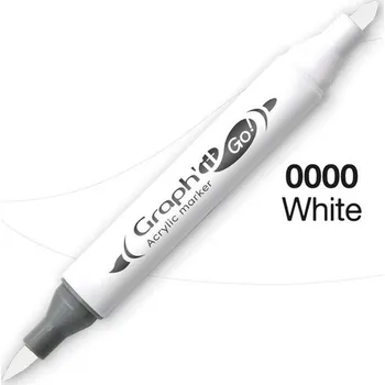 Akrylová fixa GRAPH'IT oboustranná Brush & Fine, White