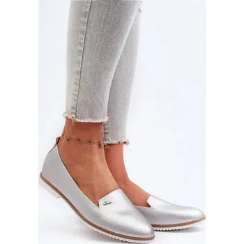 Dámské mokasíny Mokasiny W-98 stříbrné - Step in style 40