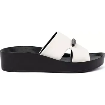 Dámské pantofle Módní Biało-czarny dámské nazouváky na klínku 36