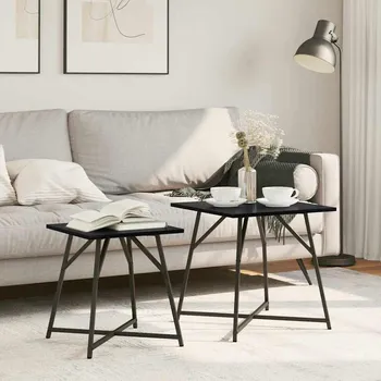 Konferenční stolek vidaXL Sada odkládacích stolků 2 pcs Černý dub [869726]