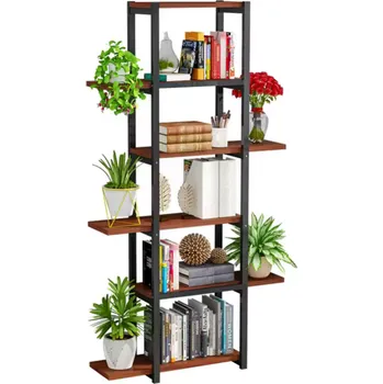 Regál, černá/rustikální dřevo, LEMY