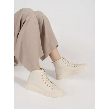 Dámské tenisky Trendy dámské Jasnobeżowy tenisky platforma 37