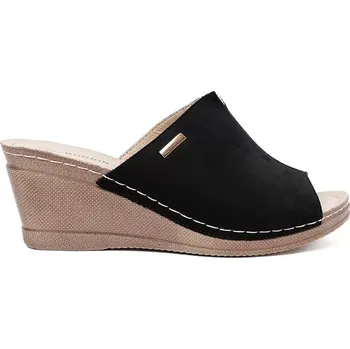 Dámské pantofle Designové nazouváky dámské černé platforma 39