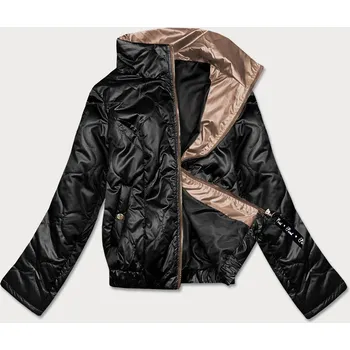 Černá krátká dámská bunda se stojáčkem (B8122-1) odstíny černé S (36)