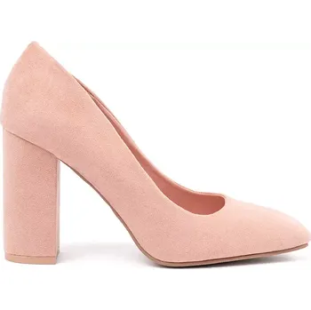 Dámské lodičky Praktické Jasnoróżowy lodičky dámské na širokém podpatku 37