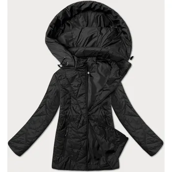 Černá dámská plus size bunda s odepínací kapucí J Style (16M9268-392) odstíny černé 50