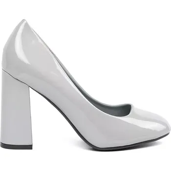 Dámské lodičky Výborné lodičky Jasnoszary dámské na širokém podpatku 37