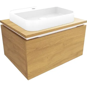 Koupelnový nábytek Koupelnová skříňka s umyvadlem a krycí deskou SAT Feel 60x30x46 cm dub medový mat SATFEEL60DMDU - SATFEEL60DMDU